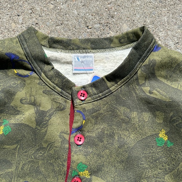 Vintage button up sweatshirt forest animals camo pattern size 6 - Picture 4 of 6
